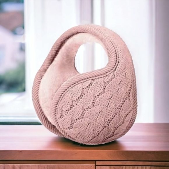 Syhood Foldable Ear Warmers Adjustable Knitted with Fuzzy Fleece - Picture 2 of 5